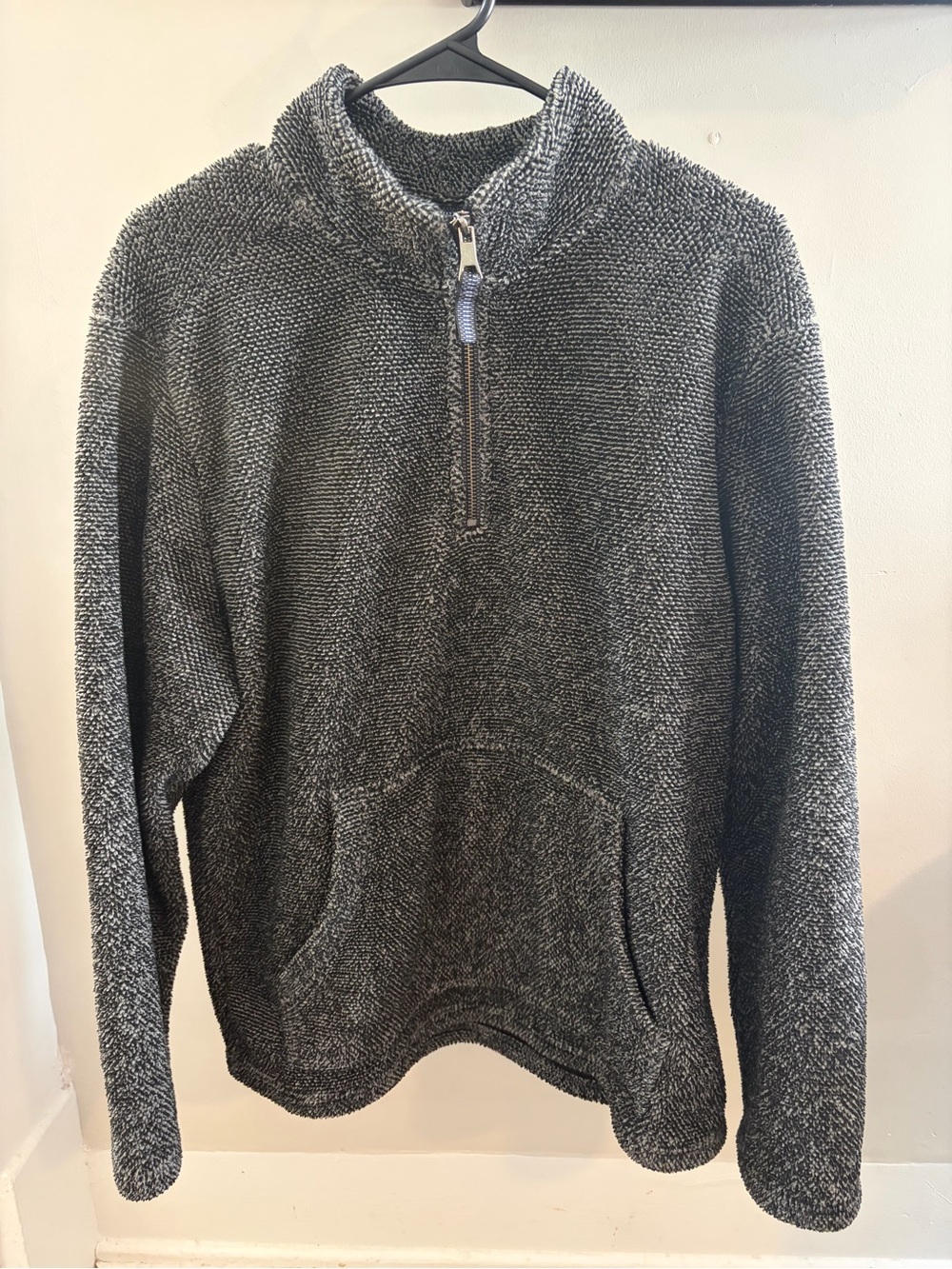 Vintage Telluride Clothing Co Gray Deep Pile Fleece Quarter Zip Pullover Sweater